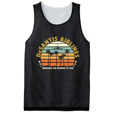 DeSantis Airlines Bringing The Border To You Meme Retro Florida Style Mesh Reversible Basketball Jersey Tank