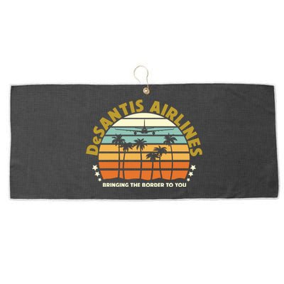 DeSantis Airlines Bringing The Border To You Meme Retro Florida Style Large Microfiber Waffle Golf Towel