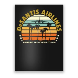 DeSantis Airlines Bringing The Border To You Meme Retro Florida Style Poster