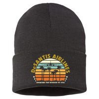 DeSantis Airlines Bringing The Border To You Meme Retro Florida Style Sustainable Knit Beanie