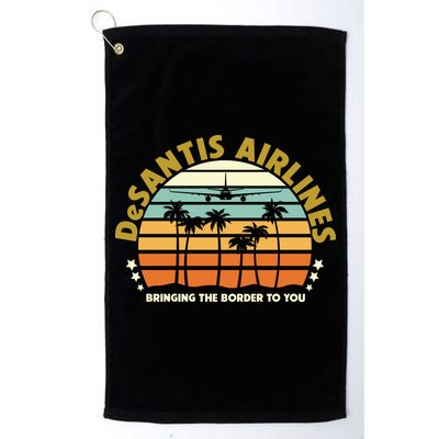 DeSantis Airlines Bringing The Border To You Meme Retro Florida Style Golf Towel