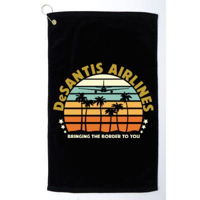 DeSantis Airlines Bringing The Border To You Meme Retro Florida Style Platinum Collection Golf Towel