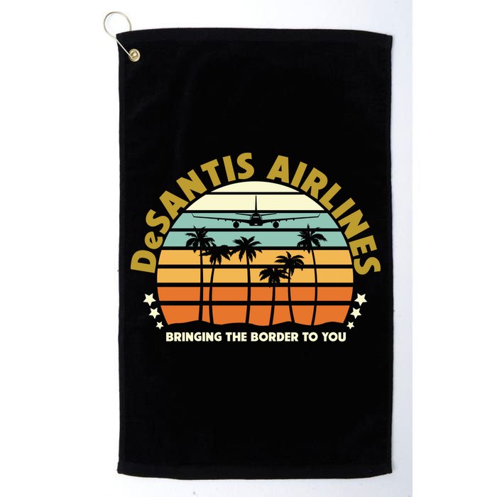 DeSantis Airlines Bringing The Border To You Meme Retro Florida Style Golf Towel