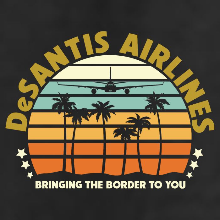 DeSantis Airlines Bringing The Border To You Meme Retro Florida Style Golf Towel