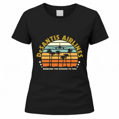 DeSantis Airlines Bringing The Border To You Meme Retro Florida Style Women's T-Shirt