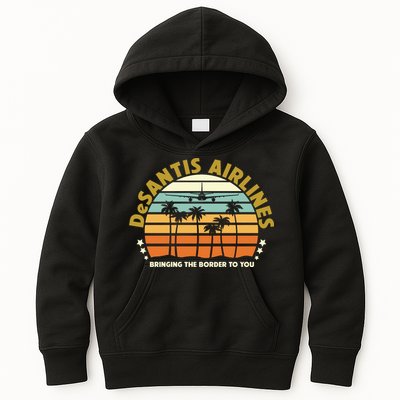 DeSantis Airlines Bringing The Border To You Meme Retro Florida Style Kids Hoodie