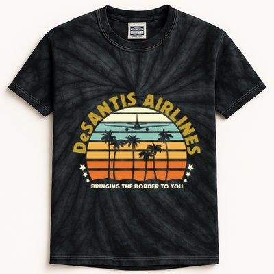 DeSantis Airlines Bringing The Border To You Meme Retro Florida Style Kids Tie-Dye T-Shirt