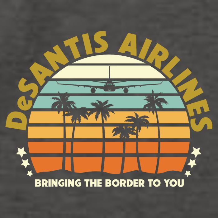 DeSantis Airlines Bringing The Border To You Meme Retro Florida Style Vector Backpack