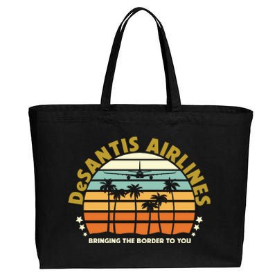 DeSantis Airlines Bringing The Border To You Meme Retro Florida Style Cotton Canvas Jumbo Tote