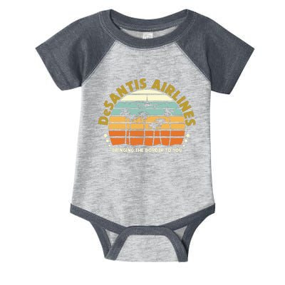 DeSantis Airlines Bringing The Border To You Meme Retro Florida Style Infant Baby Jersey Bodysuit