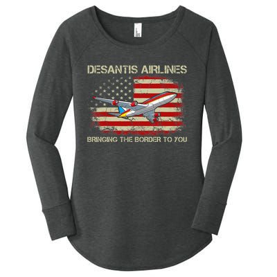 DeSantis Airlines Bringing The Border To You Funny DeSantis Women's Perfect Tri Tunic Long Sleeve Shirt