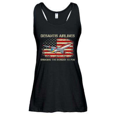 DeSantis Airlines Bringing The Border To You Funny DeSantis Ladies Essential Flowy Tank