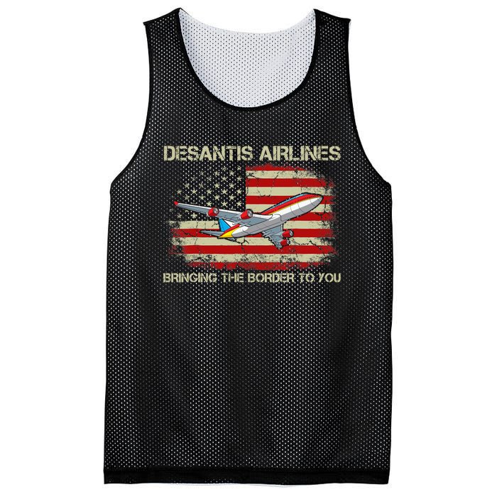 DeSantis Airlines Bringing The Border To You Funny DeSantis Mesh Reversible Basketball Jersey Tank