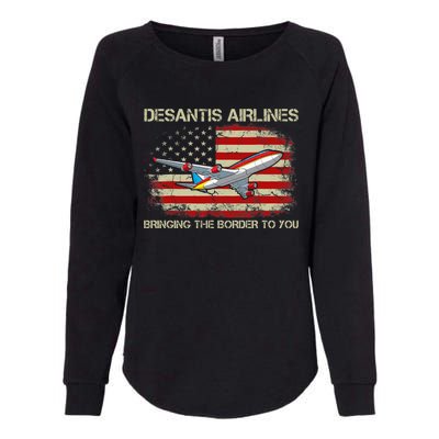 DeSantis Airlines Bringing The Border To You Funny DeSantis Womens California Wash Sweatshirt