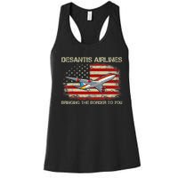 DeSantis Airlines Bringing The Border To You Funny DeSantis Women's Racerback Tank