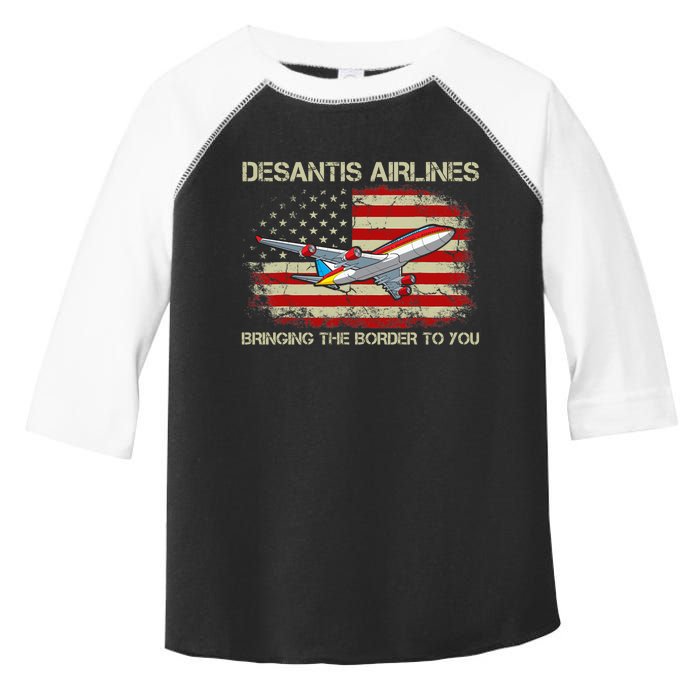 DeSantis Airlines Bringing The Border To You Funny DeSantis Toddler Fine Jersey T-Shirt