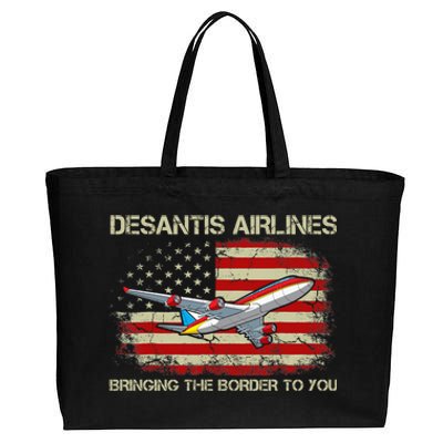 DeSantis Airlines Bringing The Border To You Funny DeSantis Cotton Canvas Jumbo Tote