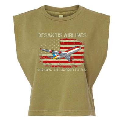 DeSantis Airlines Bringing The Border To You Funny DeSantis Garment-Dyed Women's Muscle Tee