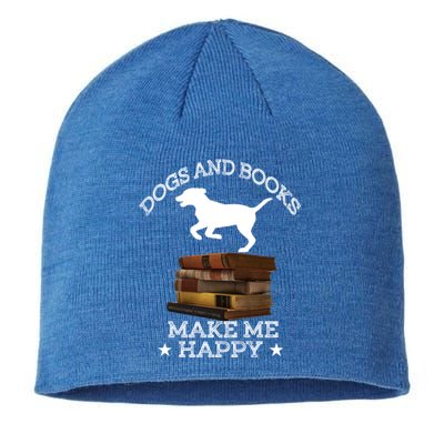 Dogs And Books Make Me Happy Cool Gift Sustainable Beanie