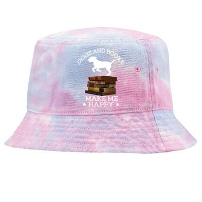 Dogs And Books Make Me Happy Cool Gift Tie-Dyed Bucket Hat