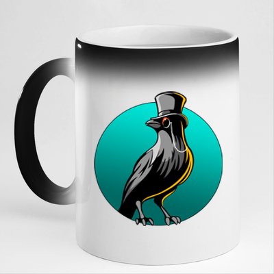 Dabber Raven Top Hat 11oz Black Color Changing Mug