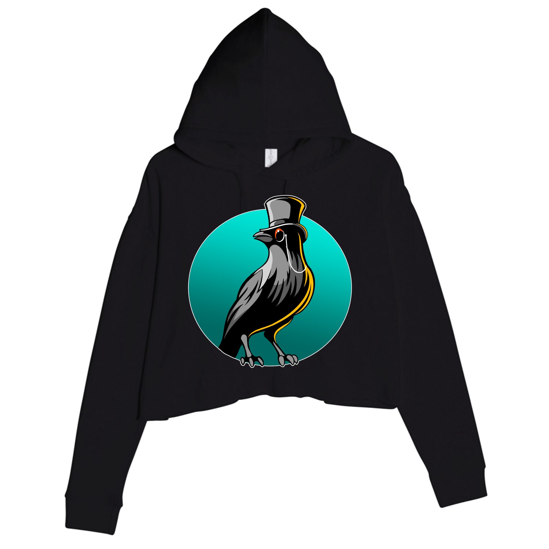 Dabber Raven Top Hat Crop Fleece Hoodie