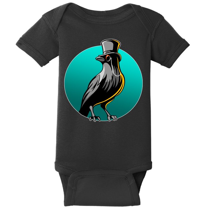 Dabber Raven Top Hat Baby Bodysuit