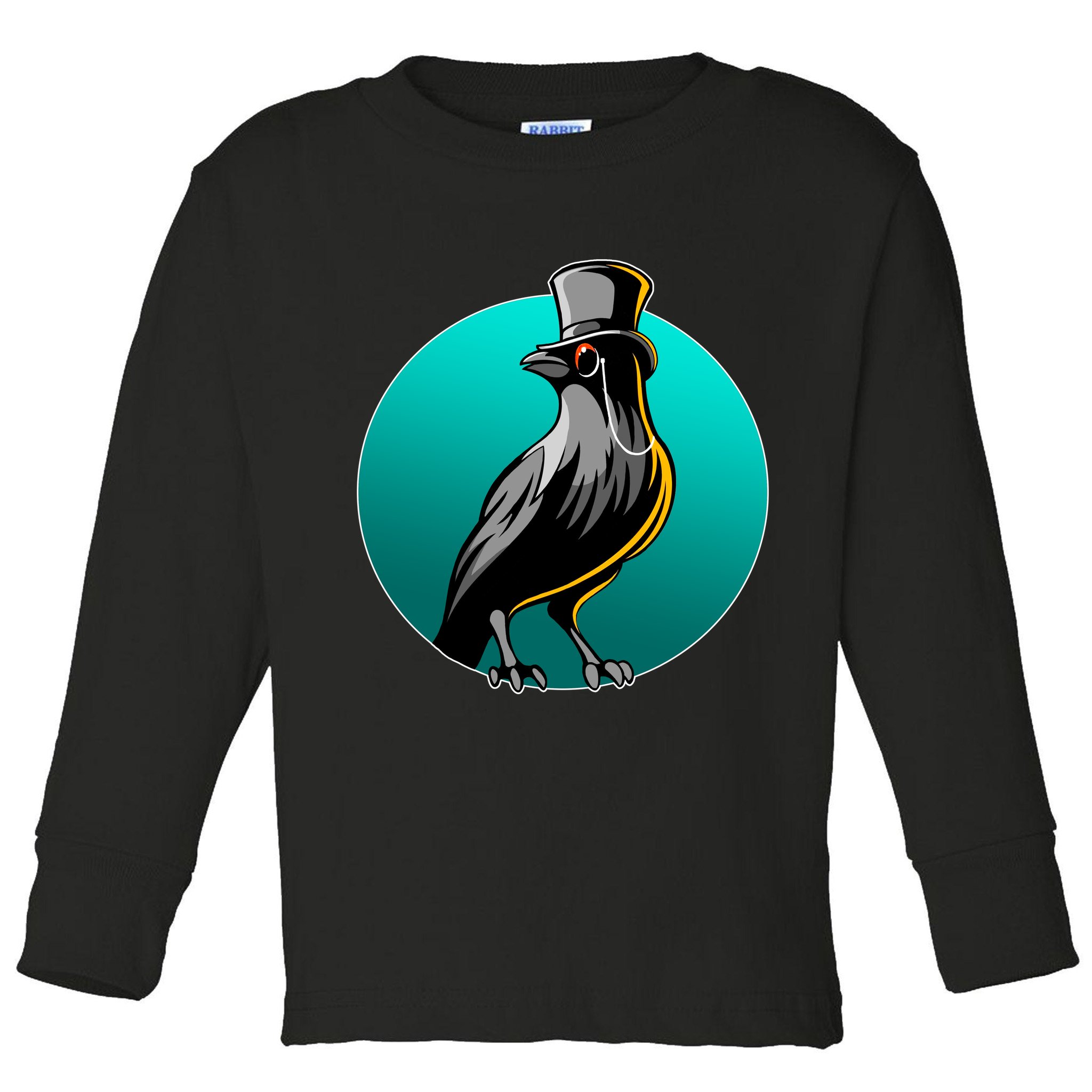 Dabber Raven Top Hat Toddler Long Sleeve Shirt