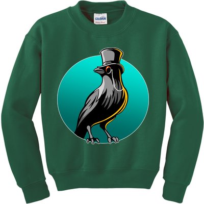 Dabber Raven Top Hat Kids Sweatshirt