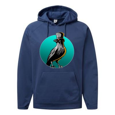 Dabber Raven Top Hat Performance Fleece Hoodie