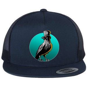 Dabber Raven Top Hat Flat Bill Trucker Hat