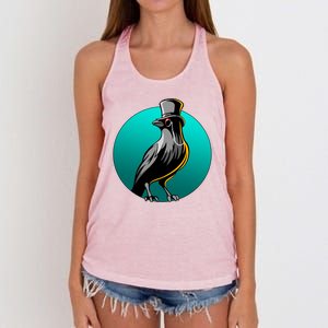 Dabber Raven Top Hat Women's Knotted Racerback Tank