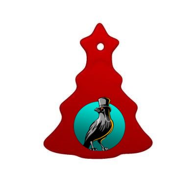 Dabber Raven Top Hat Ceramic Tree Ornament