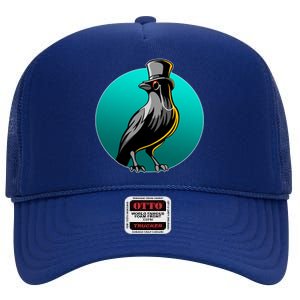 Dabber Raven Top Hat High Crown Mesh Back Trucker Hat