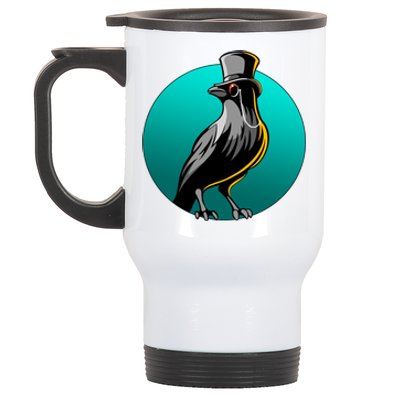 Dabber Raven Top Hat Stainless Steel Travel Mug