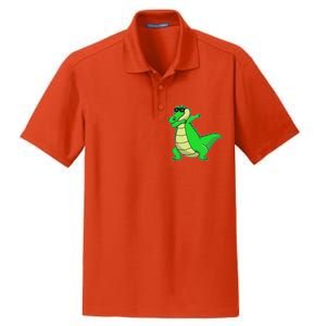 Dabbing Alligator Dry Zone Grid Polo