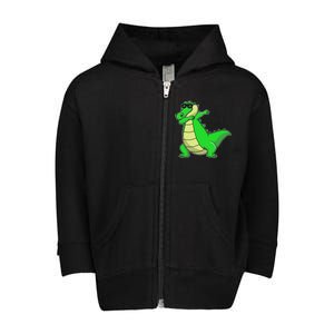 Dabbing Alligator Toddler Zip Fleece Hoodie