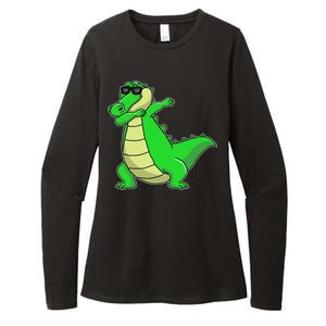 Dabbing Alligator Womens CVC Long Sleeve Shirt