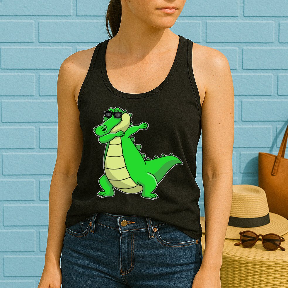 Dabbing Alligator Womens Tank Top