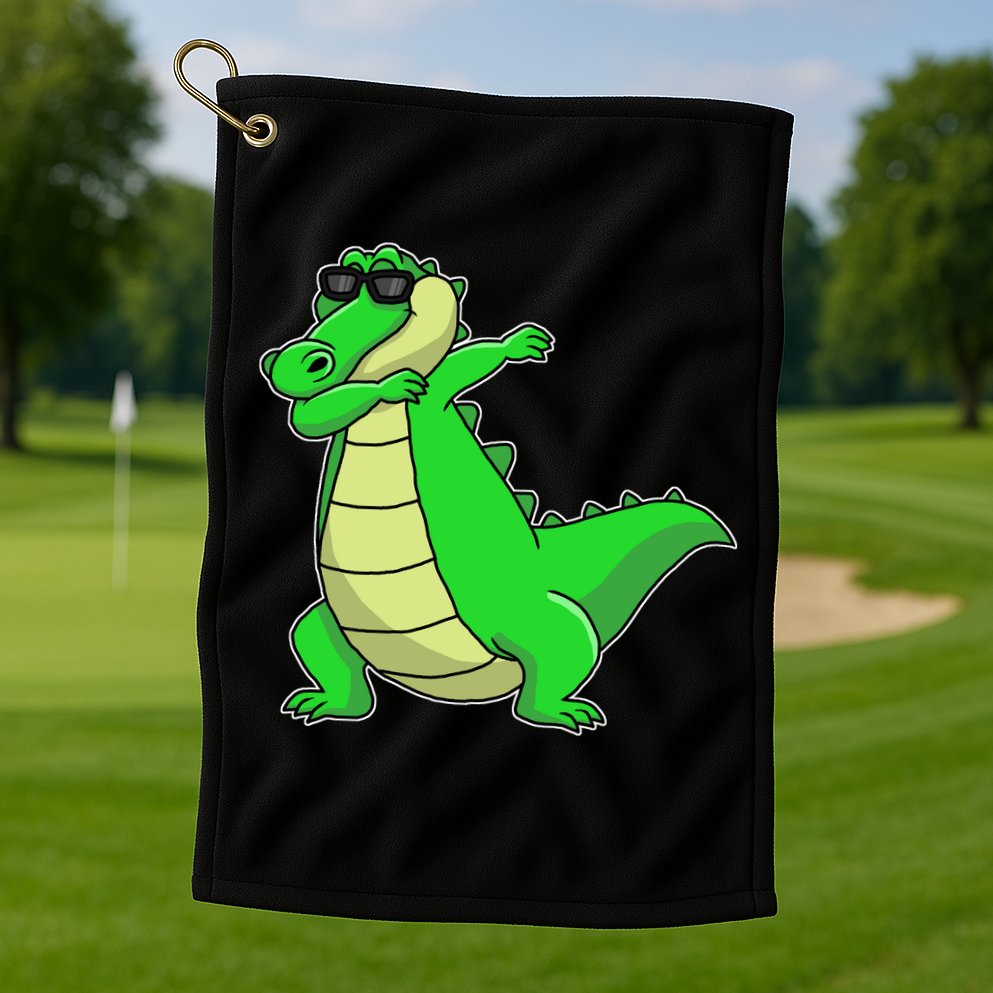 Dabbing Alligator Golf Towel