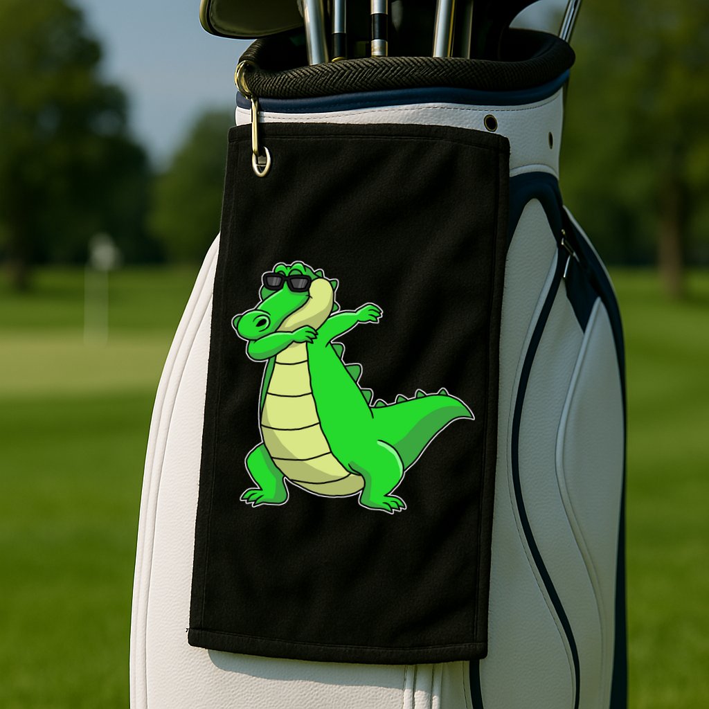 Dabbing Alligator Golf Towel