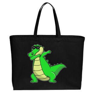 Dabbing Alligator Cotton Canvas Jumbo Tote