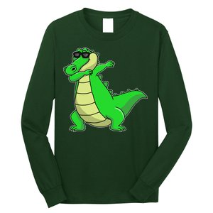 Dabbing Alligator Long Sleeve Shirt