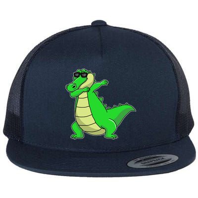 Dabbing Alligator Flat Bill Trucker Hat