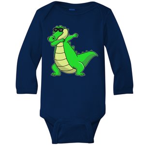 Dabbing Alligator Baby Long Sleeve Bodysuit