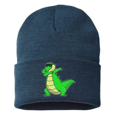 Dabbing Alligator Sustainable Knit Beanie