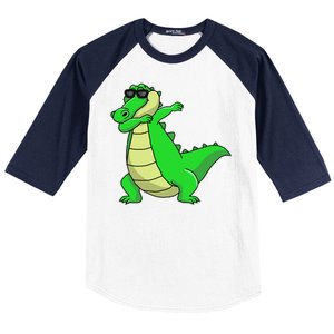 Dabbing Alligator Baseball Sleeve Shirt