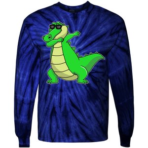 Dabbing Alligator Tie-Dye Long Sleeve Shirt