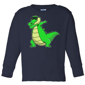 Dabbing Alligator Toddler Long Sleeve Shirt