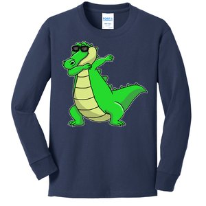 Dabbing Alligator Kids Long Sleeve Shirt